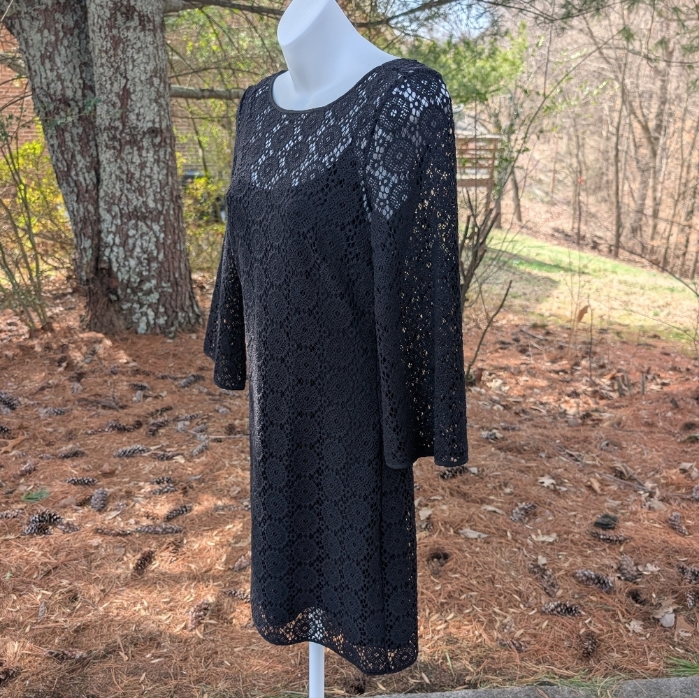 Lilly Pulitzer Topanga Black Crochet Knit Lace Mini Dress Women's Small - Picture 5 of 10